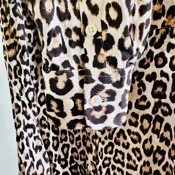 Chico’s leopard print button down long sleeve blouse size 2 12/14 - Picture 10 of 12